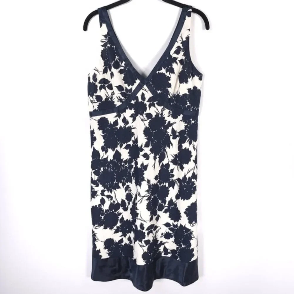 NWT J.CREW Women’s 100% LINEN SILK TRIM Sleeveless V-Neck Dress Floral Size 10‎